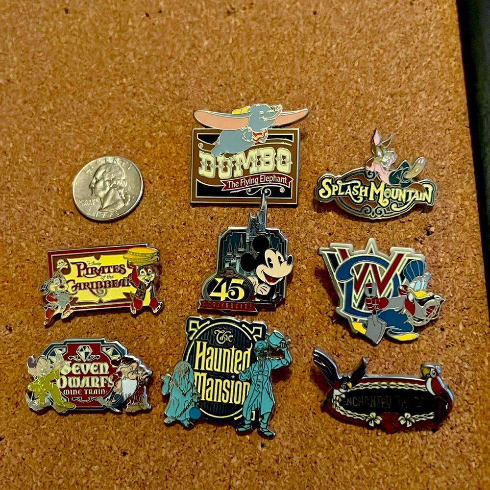 Compete Magic Kingdom Walt Disney World 45th Anniversary Trading Pin set